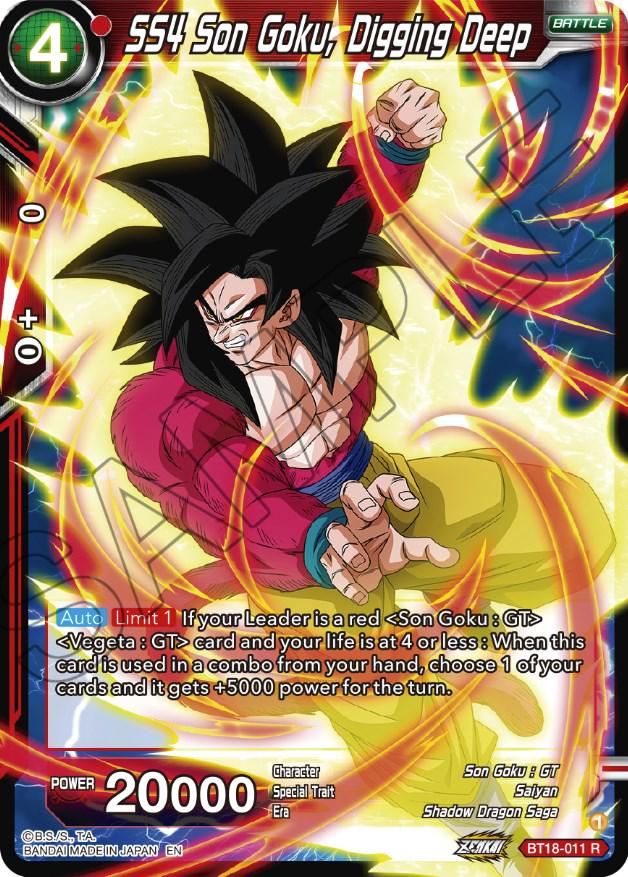 SS4 Son Goku, Digging Deep [Foil] BT18-011 Dragon Ball Super Dawn of the Z-Legends