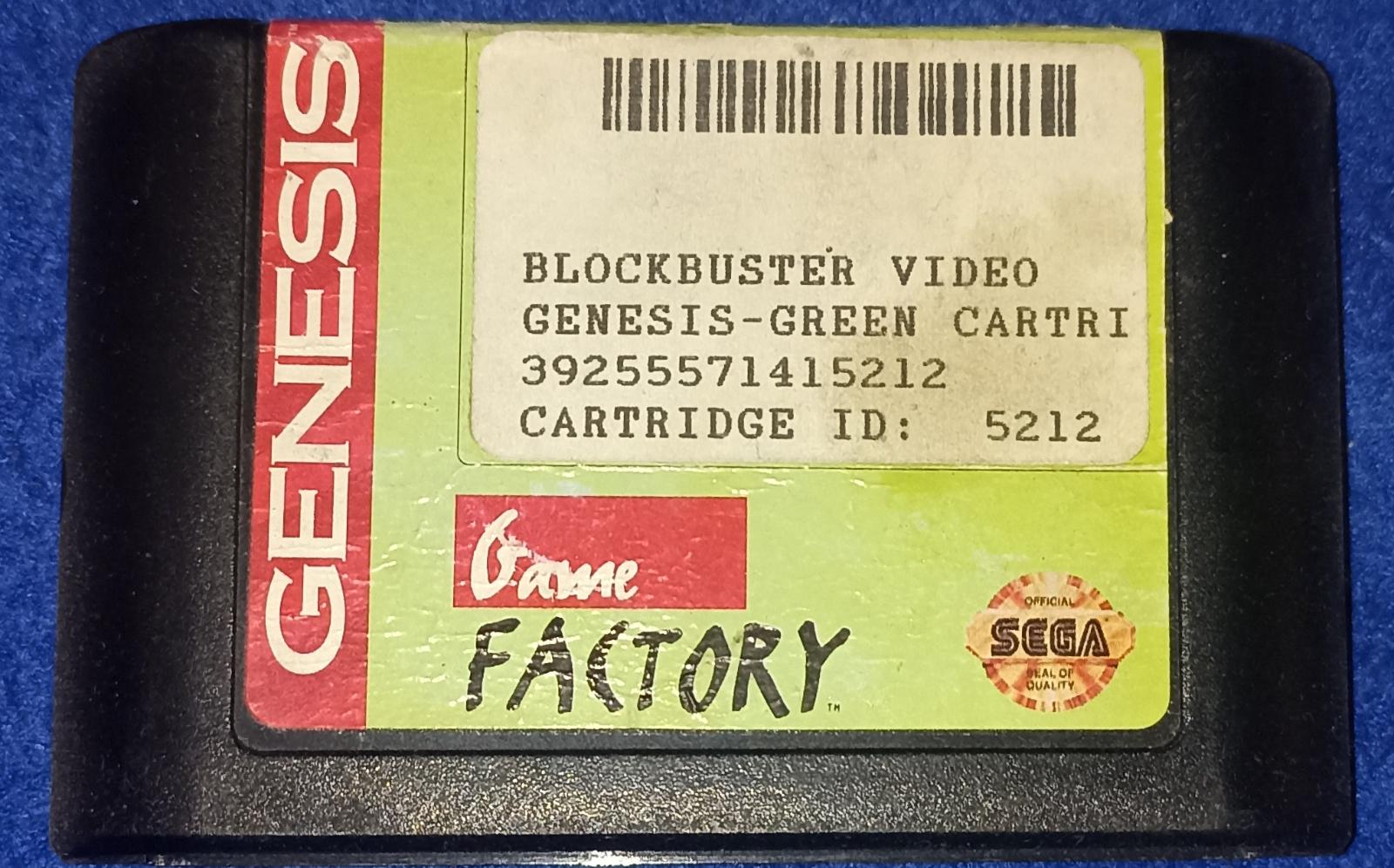 Blockbuster Game Factory Green Sega Genesis