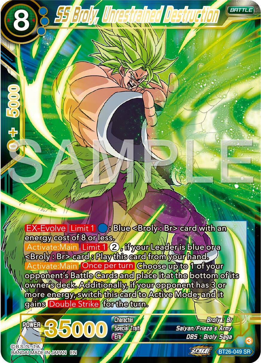 SS Broly, Unrestrained Destruction BT26-049 Dragon Ball Super Ultimate Advent