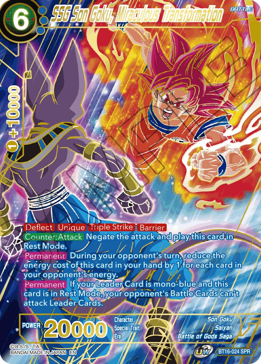 SSG Son Goku, Miraculous Transformation [SPR Foil] BT16-024 Dragon Ball Super Realm of the Gods