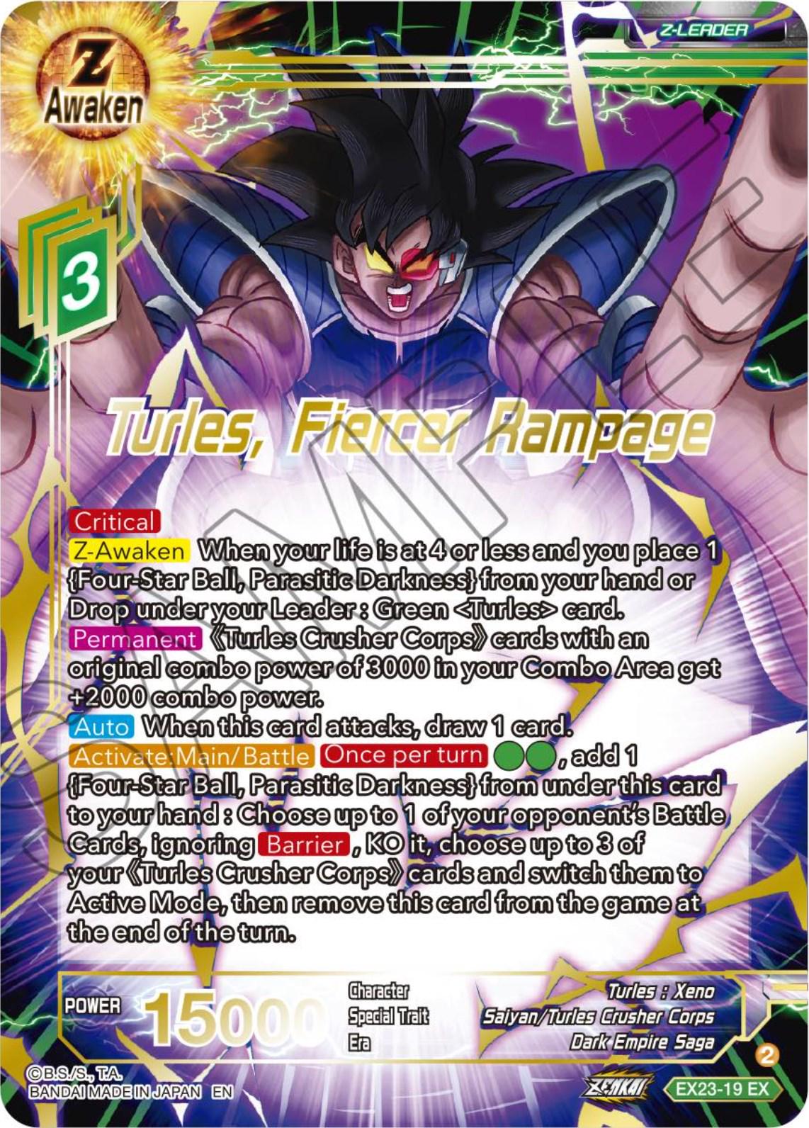 Turles, Fiercer Rampage [Foil] EX23-19 Dragon Ball Super Premium Anniversary Box 2023