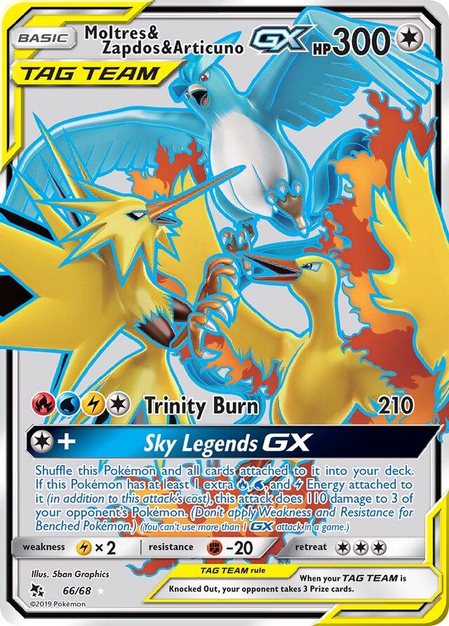 Moltres & Zapdos & Articuno GX #66 Pokemon Hidden Fates