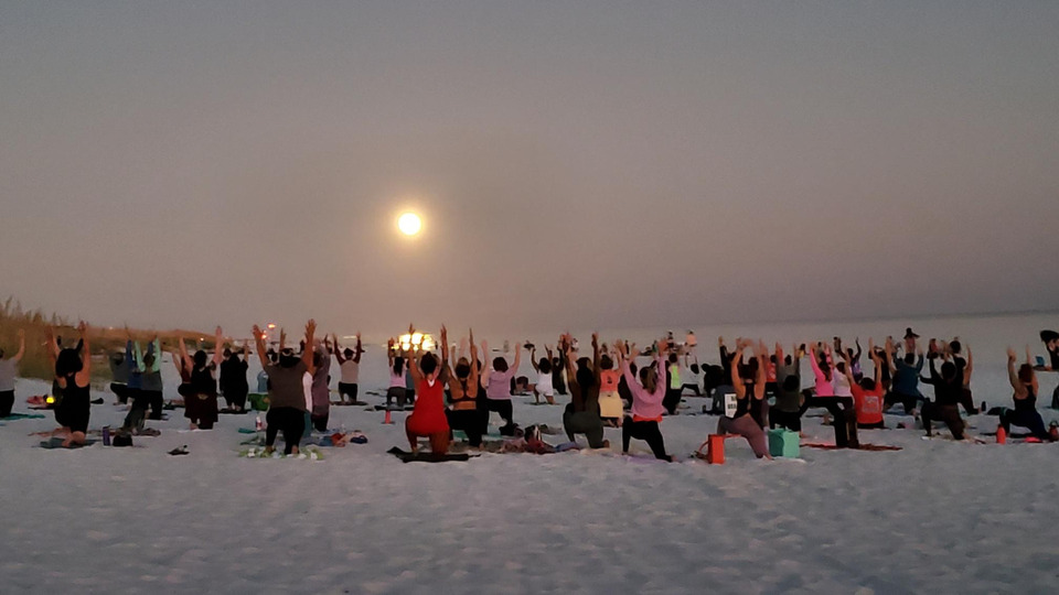 Full Moon Beach Yoga by Navarre Beach Yoga Studio