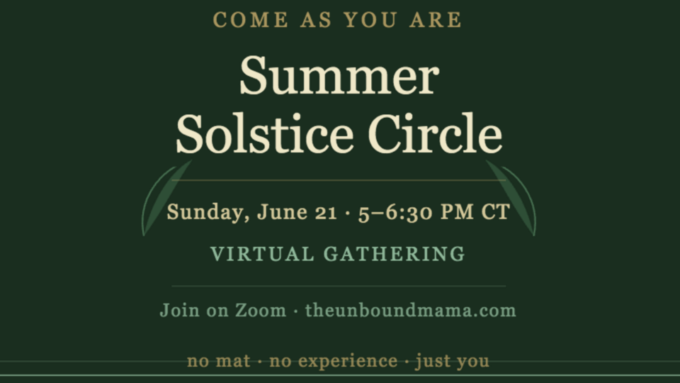 come as you are: summer solstice circle virtual gathering