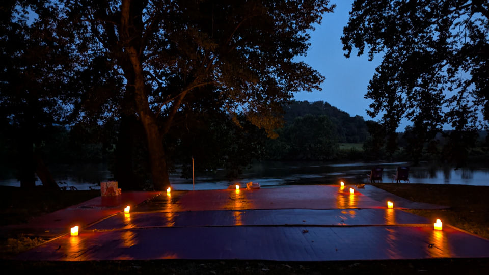Rolling on the River Restorative Yoga Under the Stars
