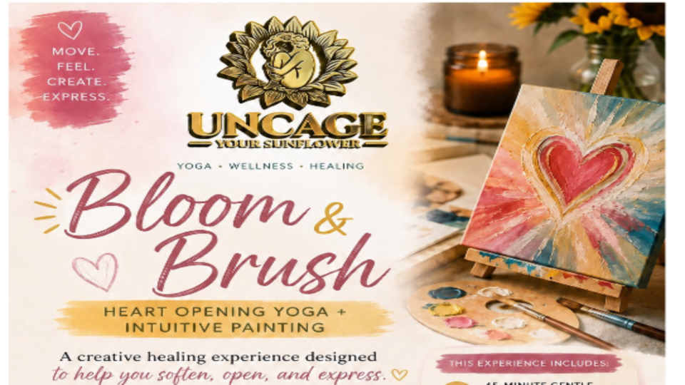 Bloom & Brush: Heart Opening Yoga + Intuitive Painting