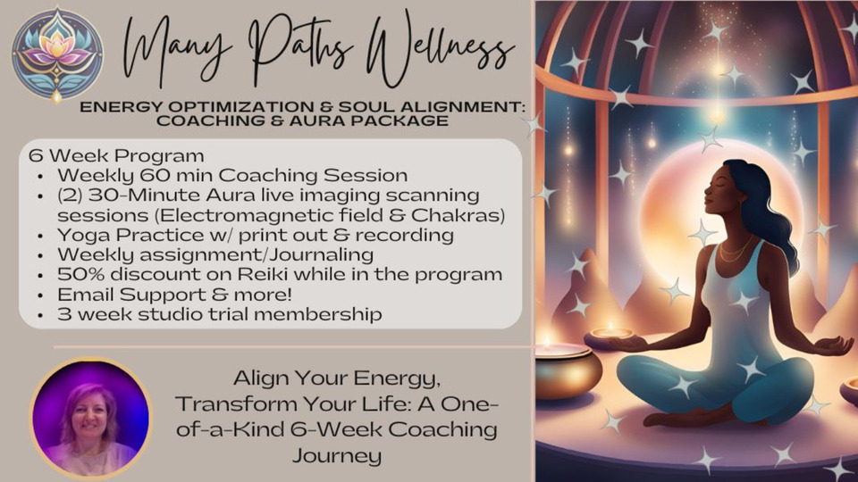 6 Wk Energy Optimization & Soul Alignment Coaching & Aura Package