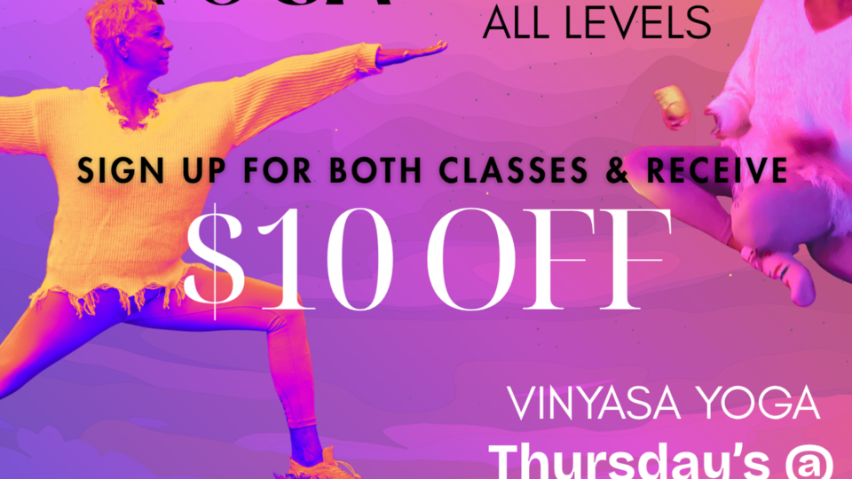 Buy 2 - Hatha & Vinyasa Yoga Classes & Save a total of $10!