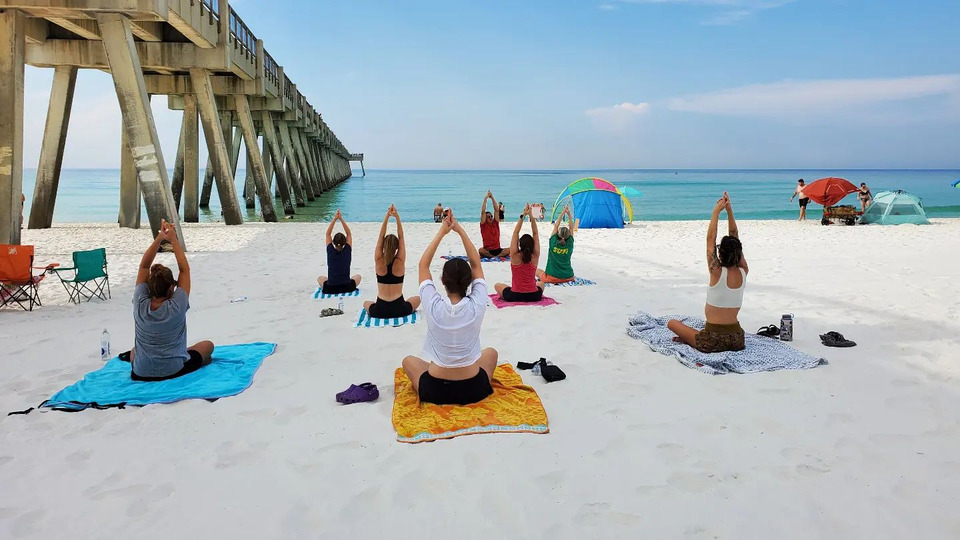 Beach Yoga by the Pier