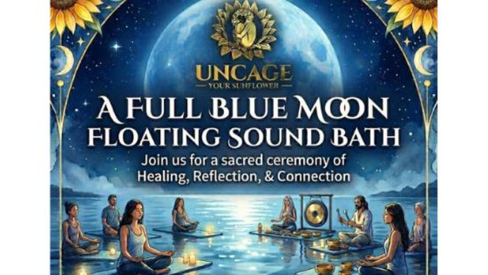 A Full Blue Moon Floating Sound Bath & Journaling Event