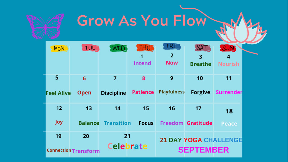 Grow as you flow - 21 Day September Challenge