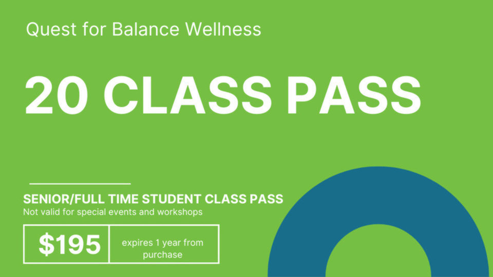 20 Class Pass (Senior and Full Time Student)