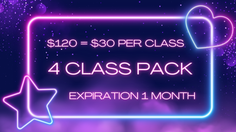4 Class Pack | Expires in 1 Month