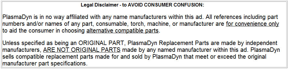 5 x 64006514 Electrodes for Radnor® MasterCut™ MC60/MC100 Plasma Torch 