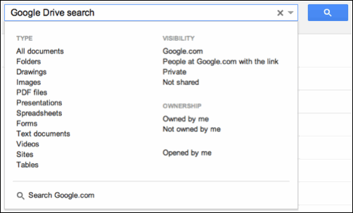 google drive search query