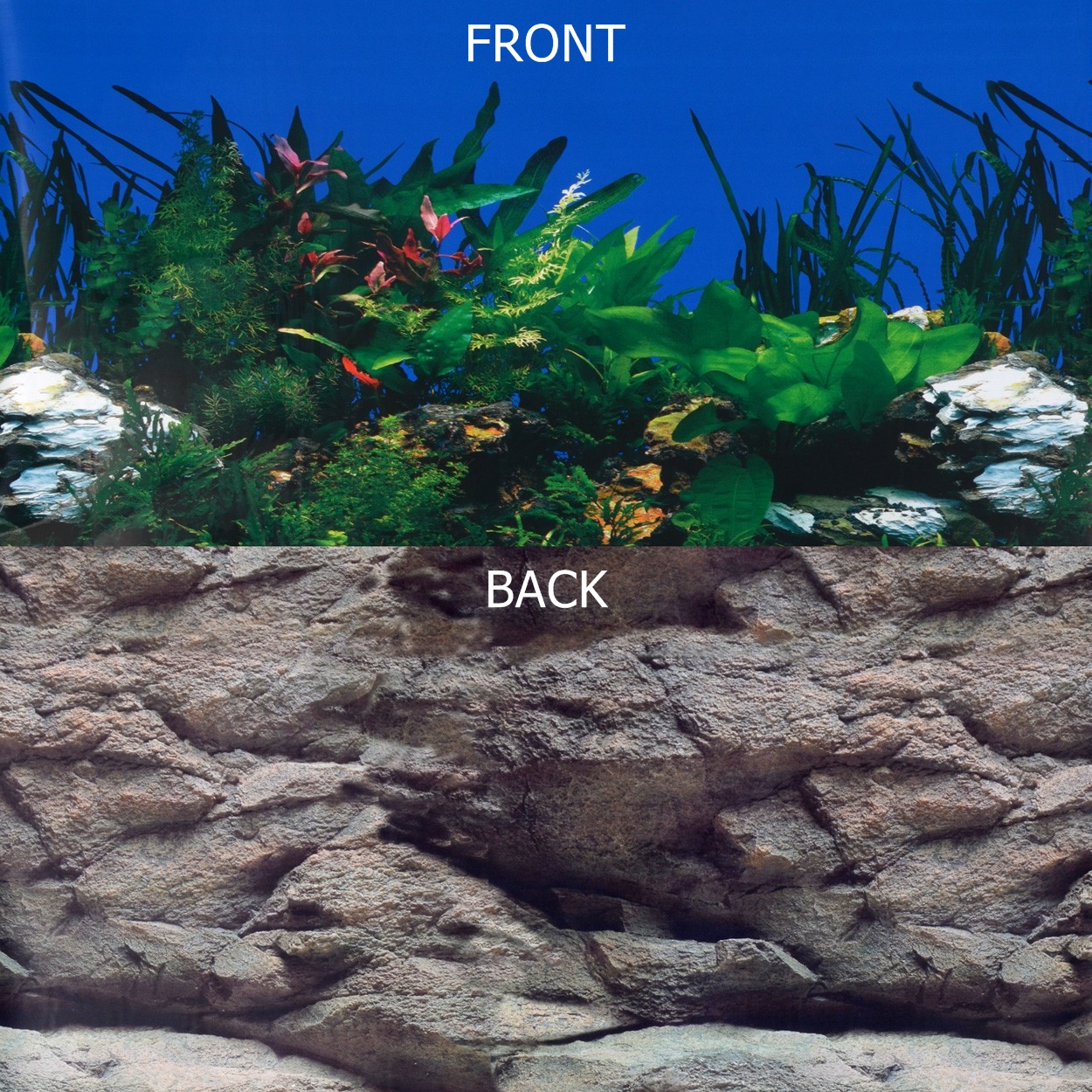 Underwater Treasures White Stone River Rock Wall Reversible Background 24 Aquarium Supplies Decorations