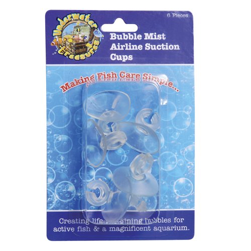 Underwater Treasures Bubble Mist Airline Suction Cups 6 pk Aeration